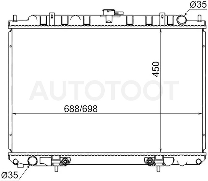 Радиатор Nissan X-Trail 00-07 / Bassara 99-03 / Prairie 98-04 / Presage 98-03