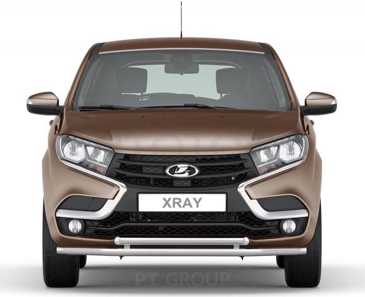 LADA XRay 2016-  Защита переднего бампера двойная Ø51/51мм (НПС) - Артикул LXR220201 - Производитель PT Group - Фото, Отзывы, Цены