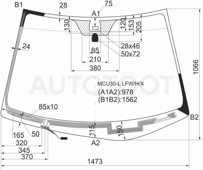 Стекло лобовое (Обогрев щеток/ Датчик дождя) Lexus RX 03-09 - Артикул MCU30LLFWHX - Производитель Xyg - Фото, Отзывы, Цены