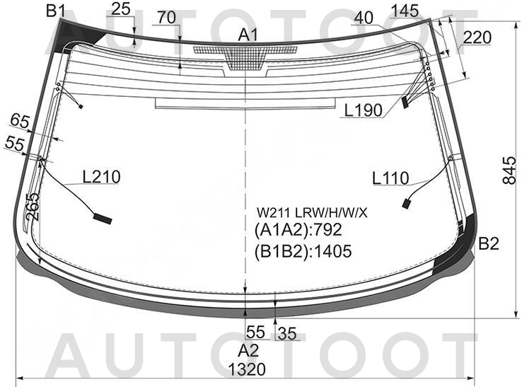 Стекло заднее триплекс с обогревом -  для MERCEDES E-CLASS