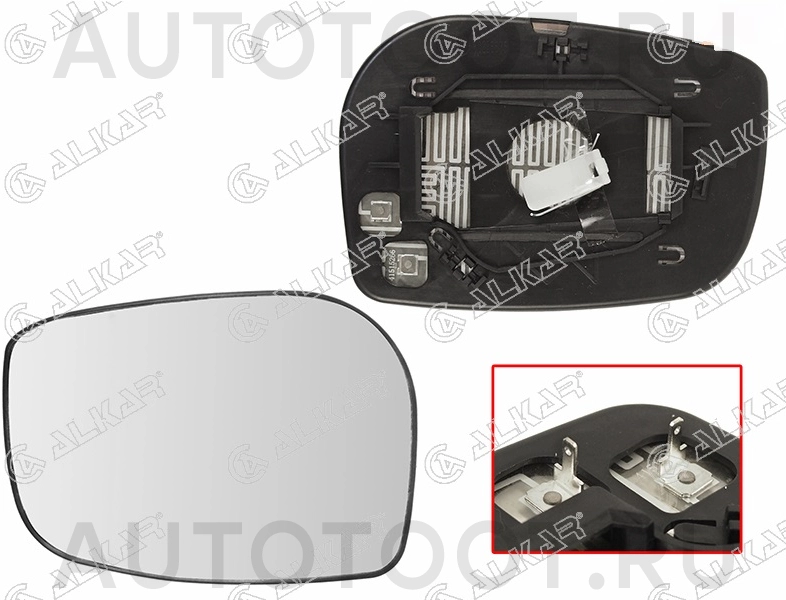 Полотно зеркала сферическое с обогревом правое -  для TOYOTA AVENSIS