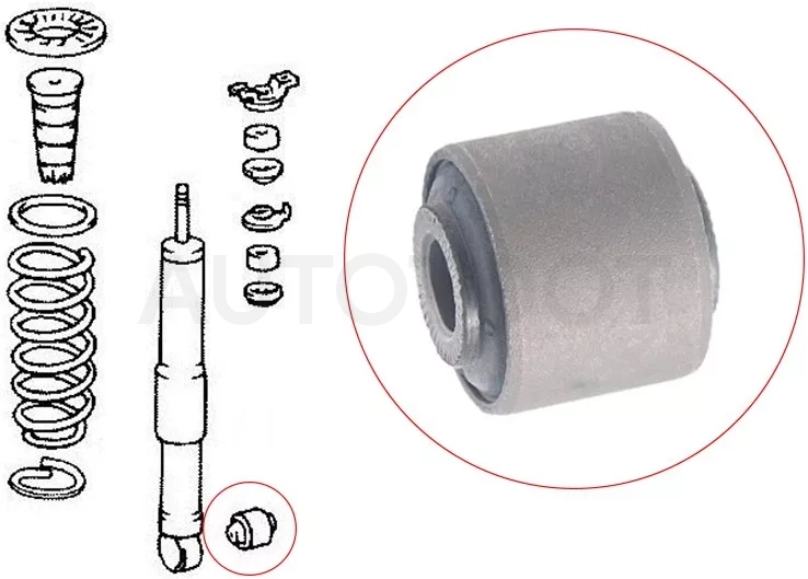 Сайлентблок Toyota Land Cruiser (J100,J200) 98-21 / Land Cruiser Prado (J120,J150) 02-24 / Lexus GX 09-23 / LX 98-23 / Toyota 4Runner 02-09 / Hilux Surf 02-09 (Справа=Слева)