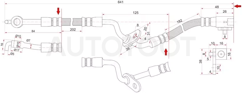 Шланг тормозной передний (Таиланд) MAZDA 6/ATENZA 02- LH - Артикул STGJ6A43990 - Производитель Sat - Фото, Отзывы, Цены