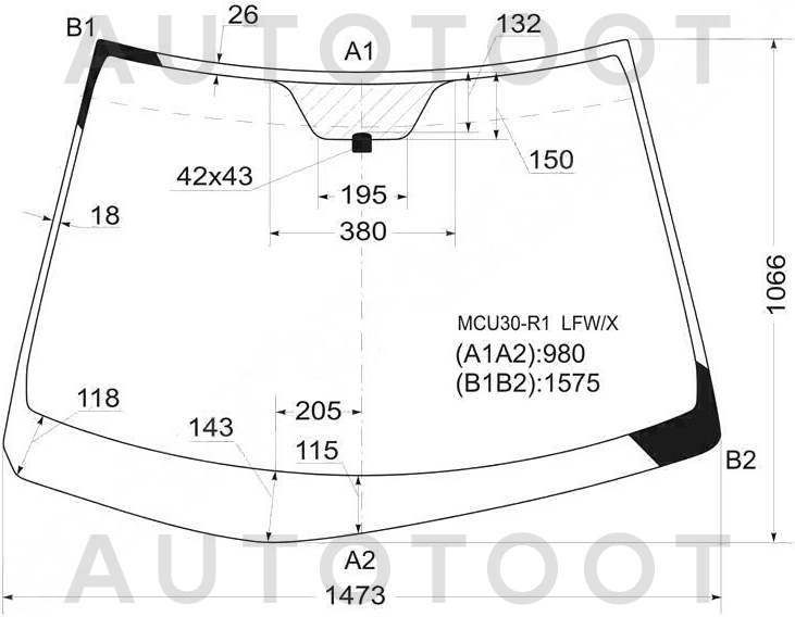 Стекло лобовое в клей -  для TOYOTA HARRIER