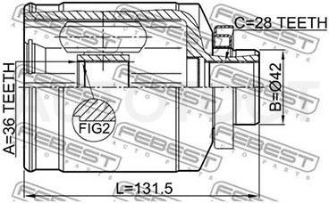 Шрус внутренний правый -1211IX55RH Febest для HYUNDAI SANTA FE