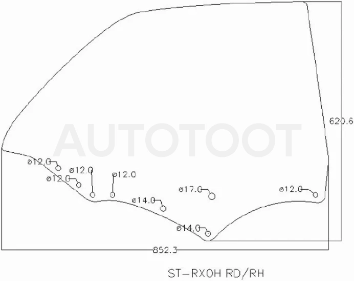 Стекло боковое опускное (Сзади/ Справа/ Цвет зеленый) Toyota Chaser (X100) 96-01