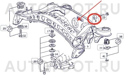 Сайлентблок заднего подрамника задний, средний -PSE1178 Patron для MERCEDES C-CLASS, MERCEDES E-CLASS