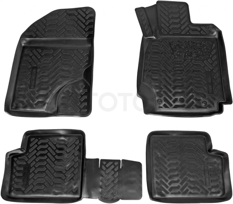 Ковры для Toyota Corolla (00-07) (RHD), 4 шт., выс.борт, 3D с подпятником, ТЭП, черн.