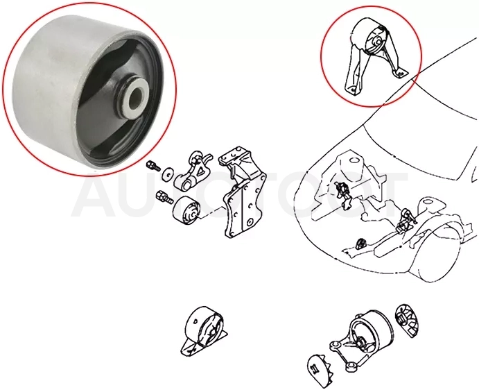 Сайлентблок опоры двигателя Mitsubishi Lancer 02-10 / Outlander 02-09 - Артикул STMR554791B - Производитель Sat - Фото, Отзывы, Цены