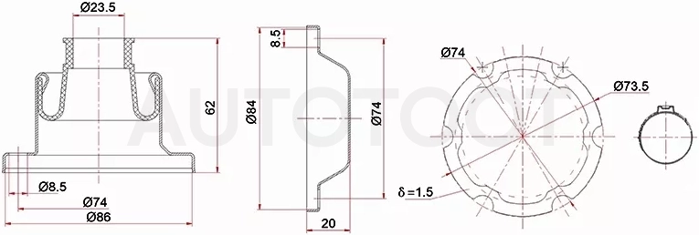 Пыльник шруса карданного вала SUZUKI ESCUDO/LAND ROVER FREELANDER II 06-14 - Артикул ST2710167J01B - Производитель Sat - Фото, Отзывы, Цены