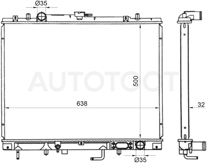 Радиатор Mitsubishi Pajero Sport 96-08 / Challenger 96-99 - Артикул MC0066281 - Производитель Sat - Фото, Отзывы, Цены