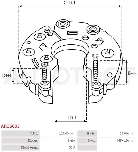 Диодный мост генератора TOYOTA CELICA 3S-GE 93-99/CAMRY/VISTA SV3#/VZV3#/CV30 3SFE 90-94