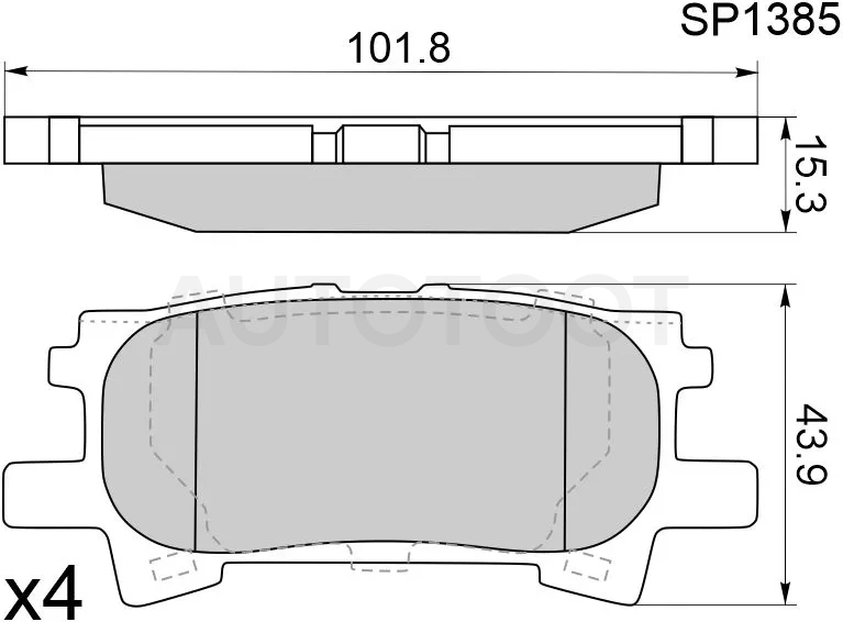 Колодки тормозные (Сзади) Lexus RX 03-09 / Toyota Harrier (XU30) 03-13 / Highlander 00-13 / Kluger V 00-07