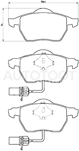 Колодки тормозные (Спереди) Audi A4 99-09 / A6 97-10 / Volkswagen Passat 96-05 / Audi A6 allroad quattro 00-08 / S4 03-11 / S6 99-11