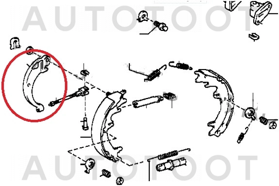 Рычаг разводной колодок тормозных левый -  для TOYOTA LAND CRUISER, LEXUS LX470