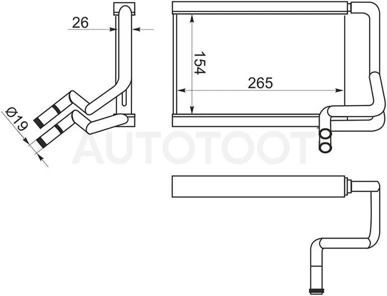Радиатор отопителя салона Hyundai H1 07-22 - Артикул STHN803950 - Производитель Sat - Фото, Отзывы, Цены
