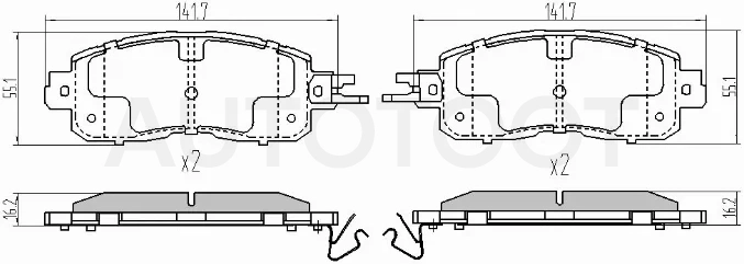 Колодки тормозные (Спереди) Nissan Leaf 09-17 / Teana 14-20 / Altima 12-18