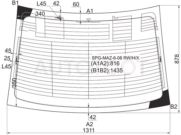 Стекло заднее (Цвет зеленый/ Обогрев/ Антенна/ 4D SED) Mazda 6 07-12 / Atenza 07-12