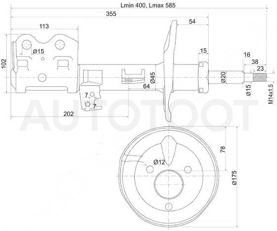 Амортизатор передний правый -ST4851049495 Sat для TOYOTA PRIUS