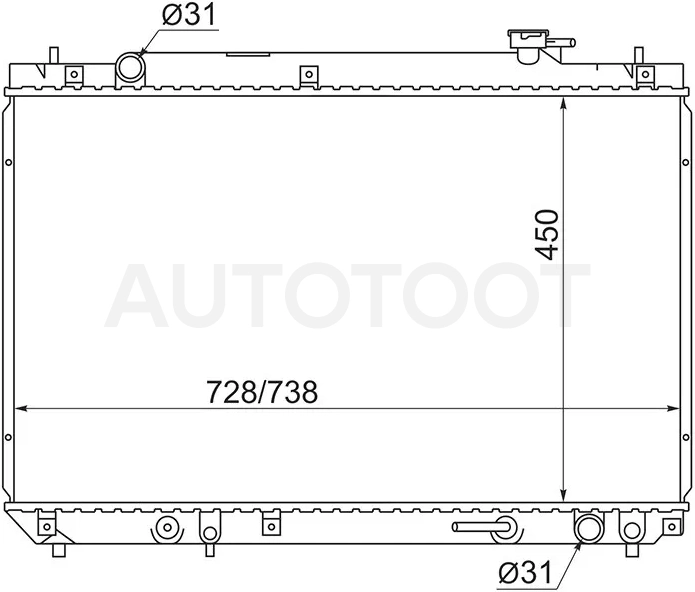 Радиатор Toyota Harrier (XU10) 97-03 - Артикул TY0003SXU10 - Производитель Sat - Фото, Отзывы, Цены