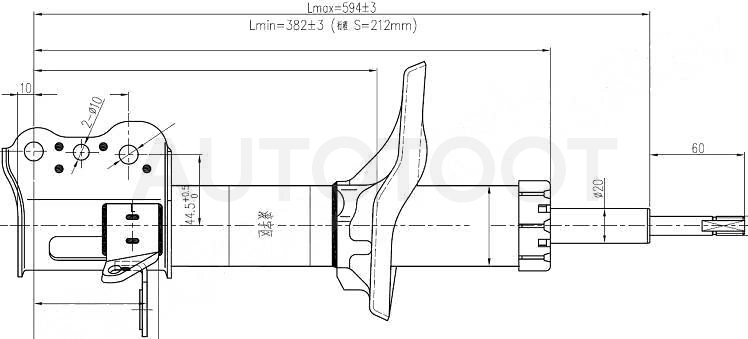 Амортизатор задний левый -JAS0169 Just Drive для MAZDA 323 (FAMILIA), MAZDA 5 (PREMACY)