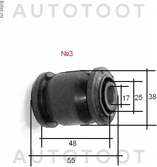 Сайлентблок заднего поперечного рычага внутренний 4WD -TAB020 Febest для TOYOTA CALDINA