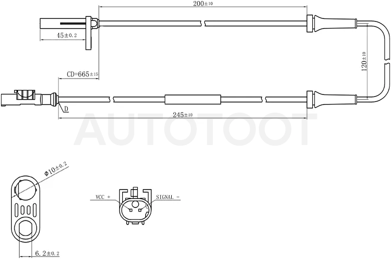 Датчик ABS RR LADA GRANTA 11-19/KALINA 04-13/PRIORA 07-18 RH=LH