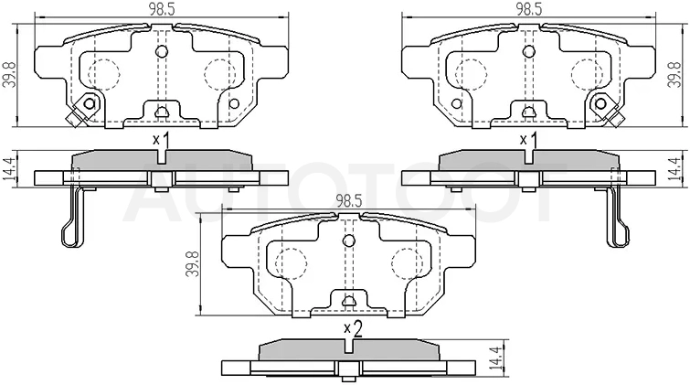 Колодки тормозные задние -ST5580068L00 Sat для SUZUKI SWIFT