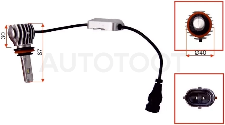 Лампа (HB4/ LED/ Комплект/ 20W 1800LM CANBUS)