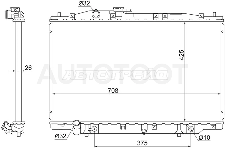 Радиатор Honda Legend 04-12 - Артикул HD00061 - Производитель Sat - Фото, Отзывы, Цены