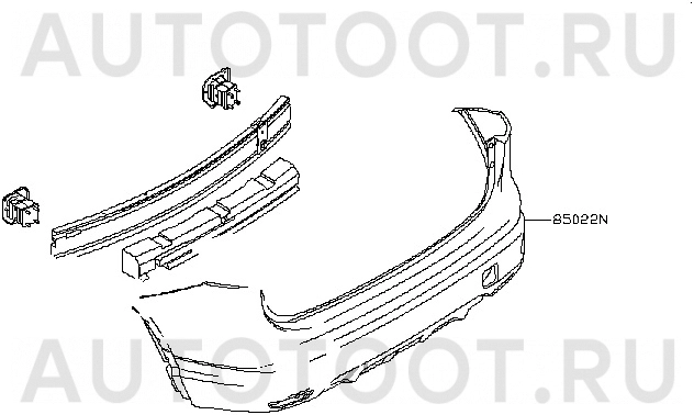 Бампер задний ( под парктроник  ) -ST350009 Sat для NISSAN QASHQAI