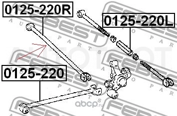 Тяга задняя поперечная передняя -0125220R Febest для TOYOTA AVENSIS