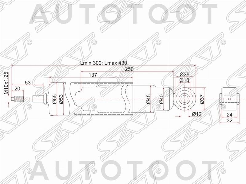 Амортизатор передний левый=правый -JAA0399 Just Drive для NISSAN CARAVAN