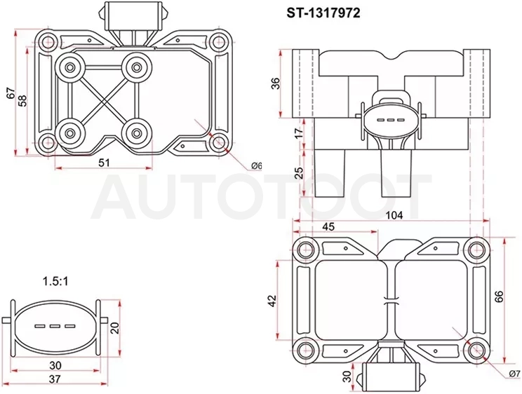 Катушка зажигания FORD FOCUS 98-11/FIESTA 03-08/MONDEO 96-07 (модуль)