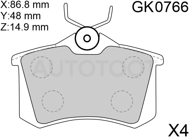 Колодки тормозные (Сзади) Audi A3 96-13 / A4 94-09 / A6 94-08 / A8 94-05 / Citroen Berlingo 96-22 / C3 01-16 / C4 04- / Peugeot 308 07-17 / Skoda Octavia 96-20 / Rapid 12-20 / Volkswagen Golf 87-19 / Jetta 98- / Passat 88-05 / Polo 94-20 / Audi 100 82-90