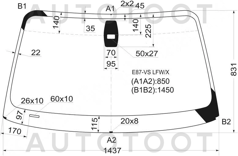 Стекло лобовое в клей -  для BMW 1SERIES