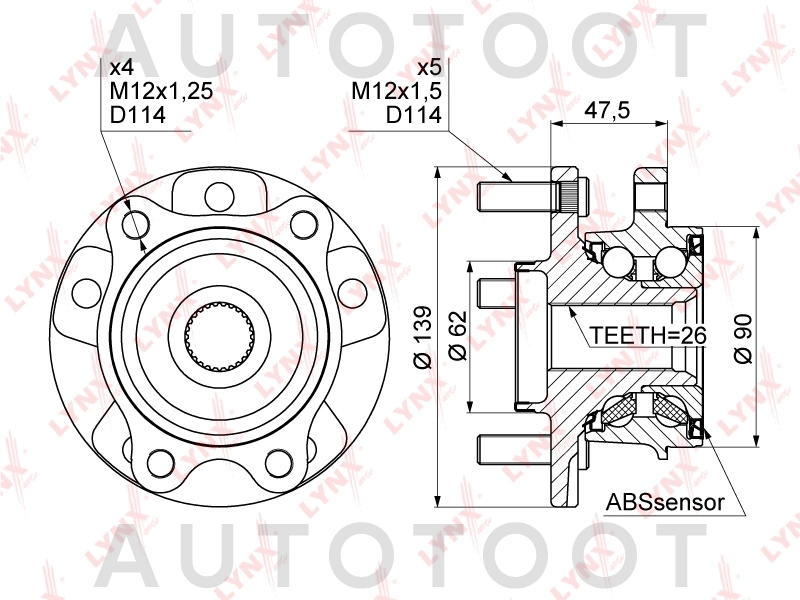 Ступица передняя (в сборе) -ST4355042010 Sat для TOYOTA COROLLA, TOYOTA AVENSIS, TOYOTA RAV4, TOYOTA AURIS, TOYOTA ESTIMA, TOYOTA PRIUS, TOYOTA VERSO