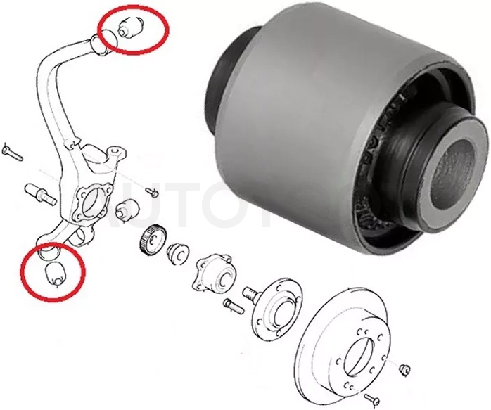 Сайлентблок цапфы Nissan Juke 10-20 / Mitsubishi Diamante 95-05 - Артикул STMR223673 - Производитель Sat - Фото, Отзывы, Цены
