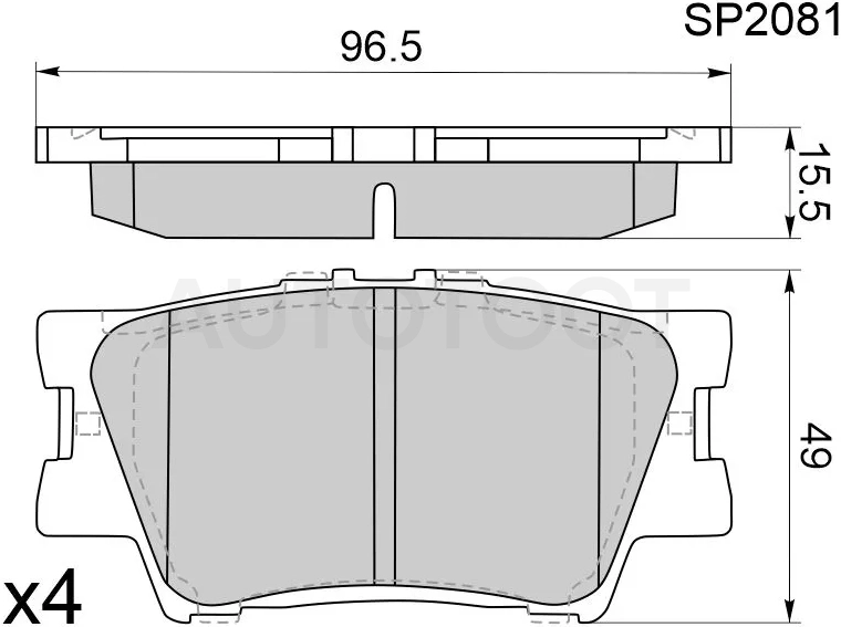 Колодки тормозные (Сзади) Toyota Camry (XV40,XV50) 01-21 / Harrier (XU60) 13-20 / RAV4 (XA30,XA40) 05-19 / Lexus ES 06-12 / GS 05-12 / HS 09-18 / Toyota Camry UAE/USA 06-17