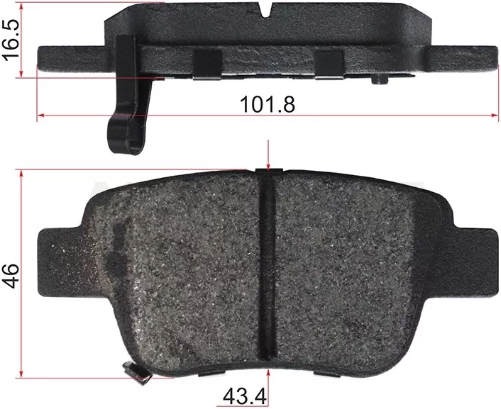 Колодки тормозные (Сзади) Toyota Avensis (T220,T250) 00-08 / Alphard (H20) 08-15 / Corolla Verso 04-09 / Estima 06-16