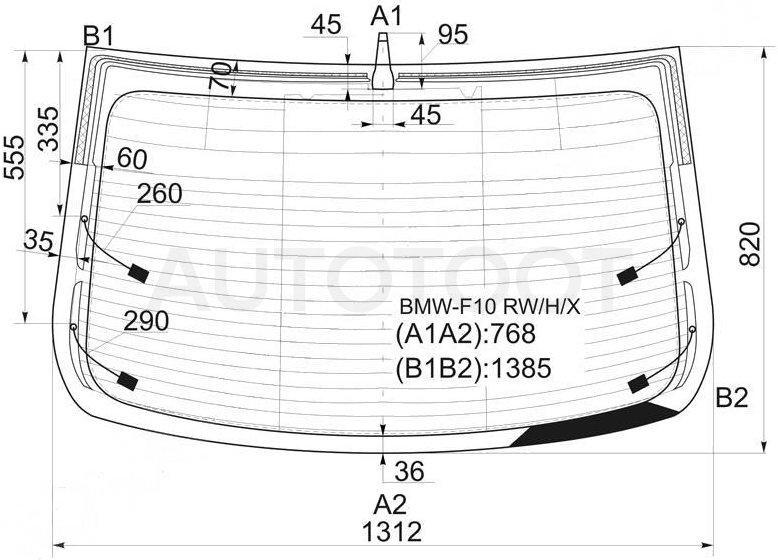 Стекло заднее с обогревом -  для BMW 5SERIES
