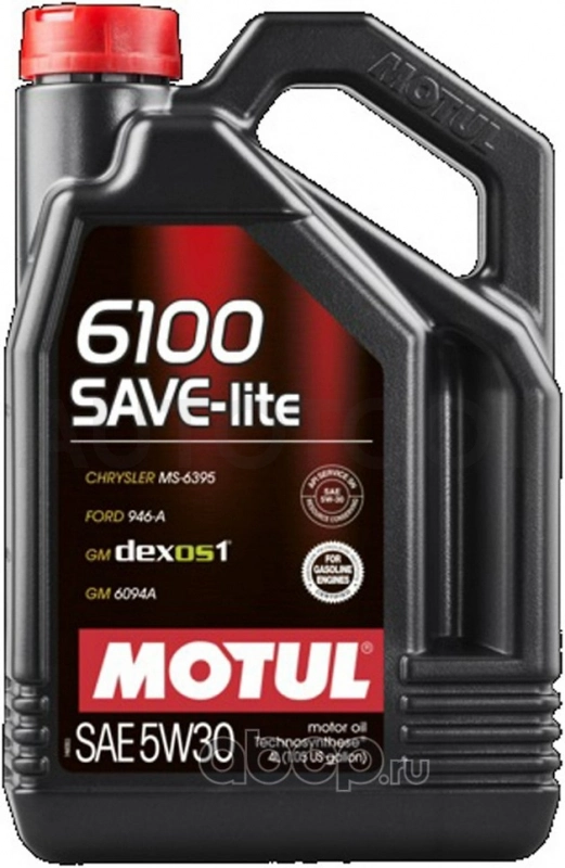 5W-30 Масло моторное синтетическое 6100 SAVE-LITE 4л - Артикул 107957 - Производитель MOTUL - Фото, Отзывы, Цены