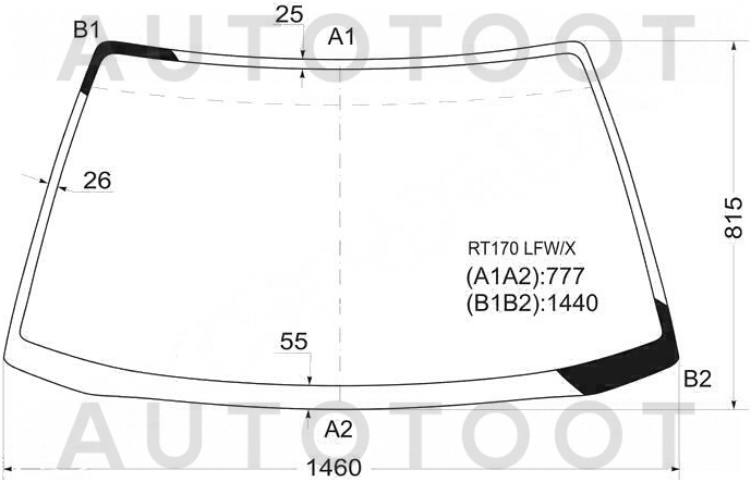 Стекло лобовое в клей -  для TOYOTA CARINA II, TOYOTA CORONA