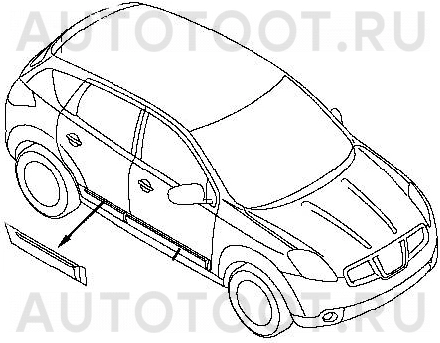 Молдинг задней правой двери -STDT65041M1 Sat для NISSAN QASHQAI