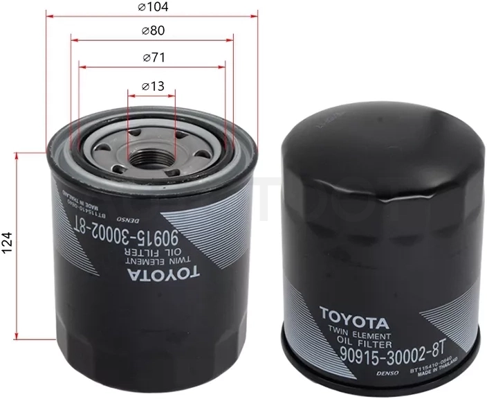 Фильтр масляный TOYOTA 1HZ,1KZTE