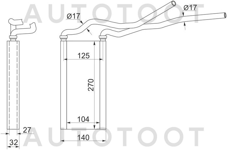 Радиатор отопителя салона -STTY153950 Sat для LEXUS IS200, TOYOTA MARK 2, TOYOTA MARK II BLIT, TOYOTA VEROSSA, TOYOTA ALTEZZA