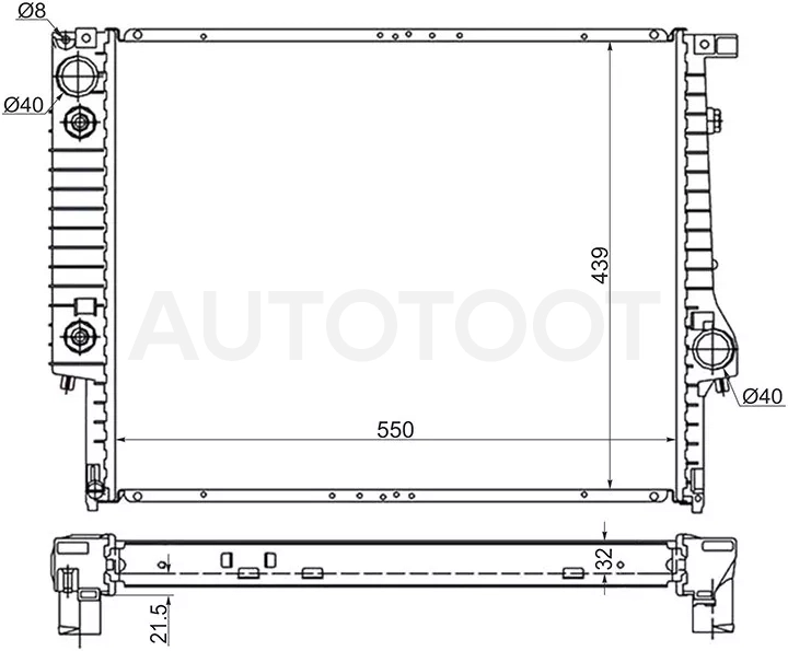 Радиатор BMW 3-Series 81-00 / 5-Series 88-96 / 7-Series 86-94