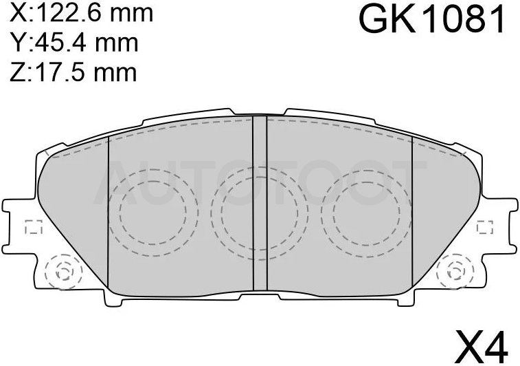 Колодки тормозные (Спереди) Toyota Allion (T260) 07-21 / Corolla (E180) 12-19 / Corolla Fielder (E140,E160) 06- / Premio 07-21