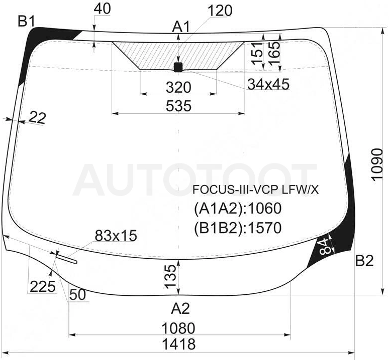 Стекло лобовое в клей -  для FORD FOCUS