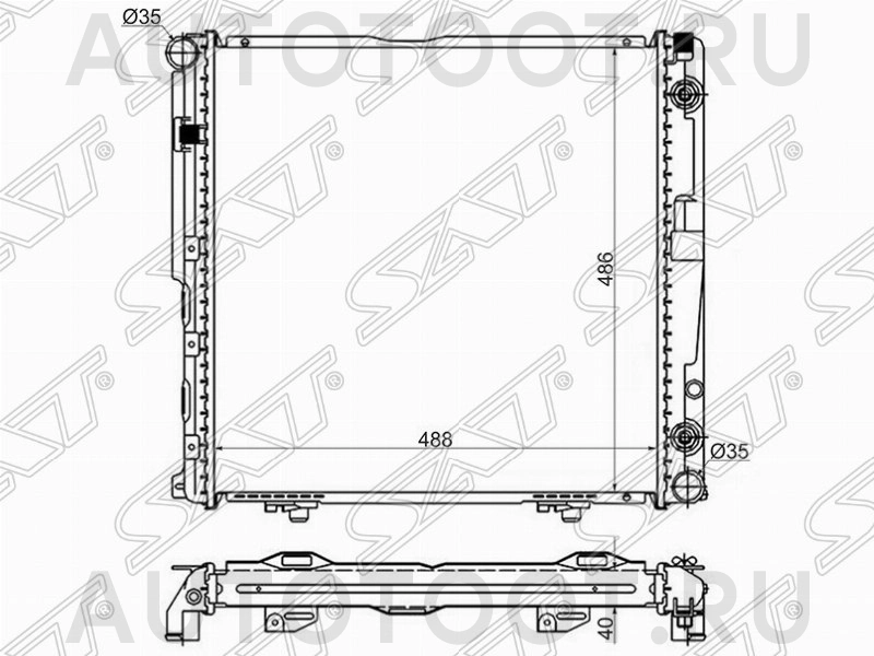Радиатор охлаждения, АКПП, бензин M102/111, с кондиционером -  для MERCEDES E-CLASS